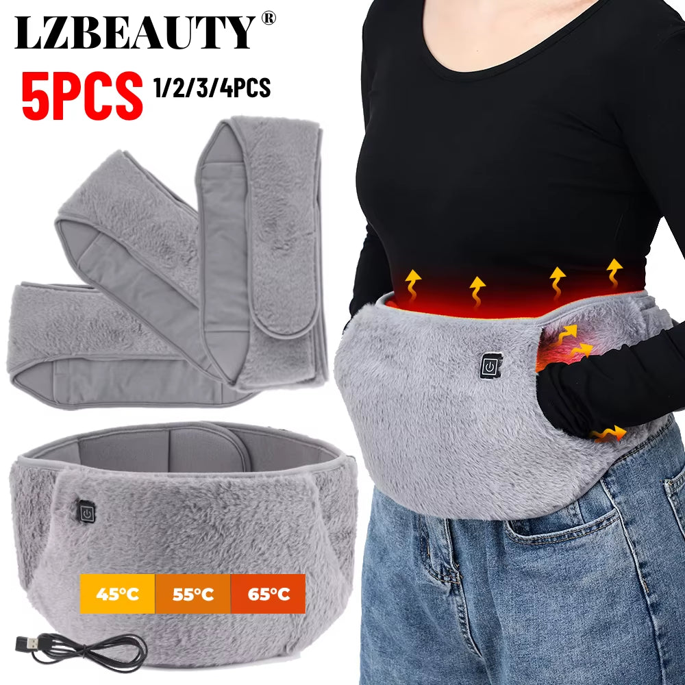 1-5PCS 3-Levels Electric Heating Pad Cold-Proof Uterine Belt Cold-Proof Hand Waist Warming Pad USB Recharging Abdominal Warmer
